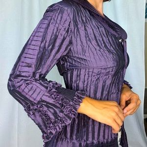 Agora crinkle glam top with gem buttons